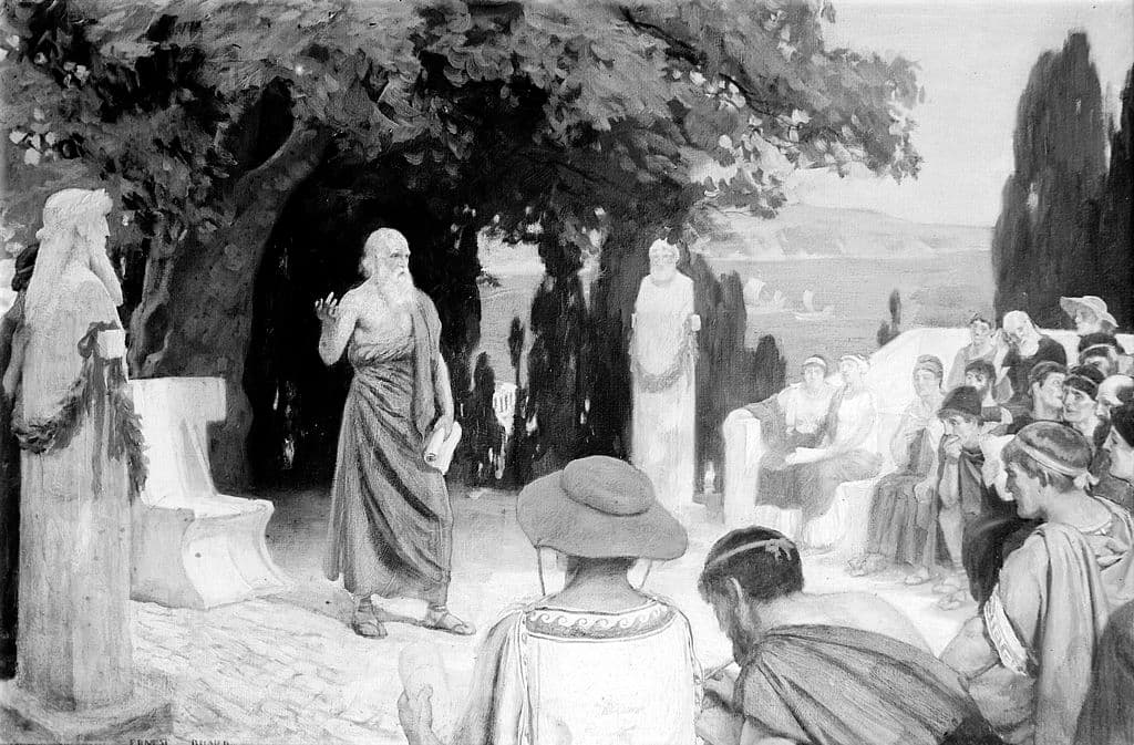 Hippocrates lecturing to his students under the plane tree of Kos